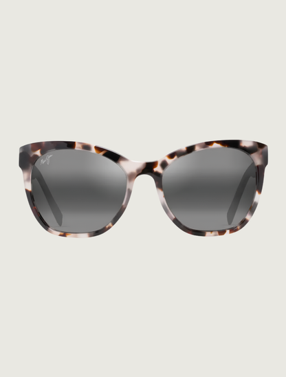 Maui Jim Alulu cat eye sunglasses in White Tokyo Tortoise / Neutral Grey — front view