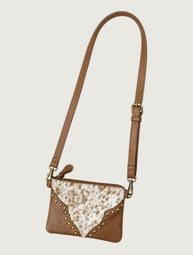 Mavericks Studded Leather & Cowhide Crossbody Bag