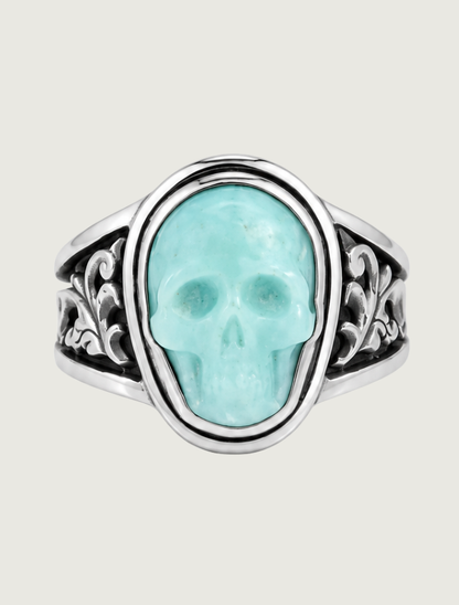 Lee Downey Sterling Silver Skull Ring