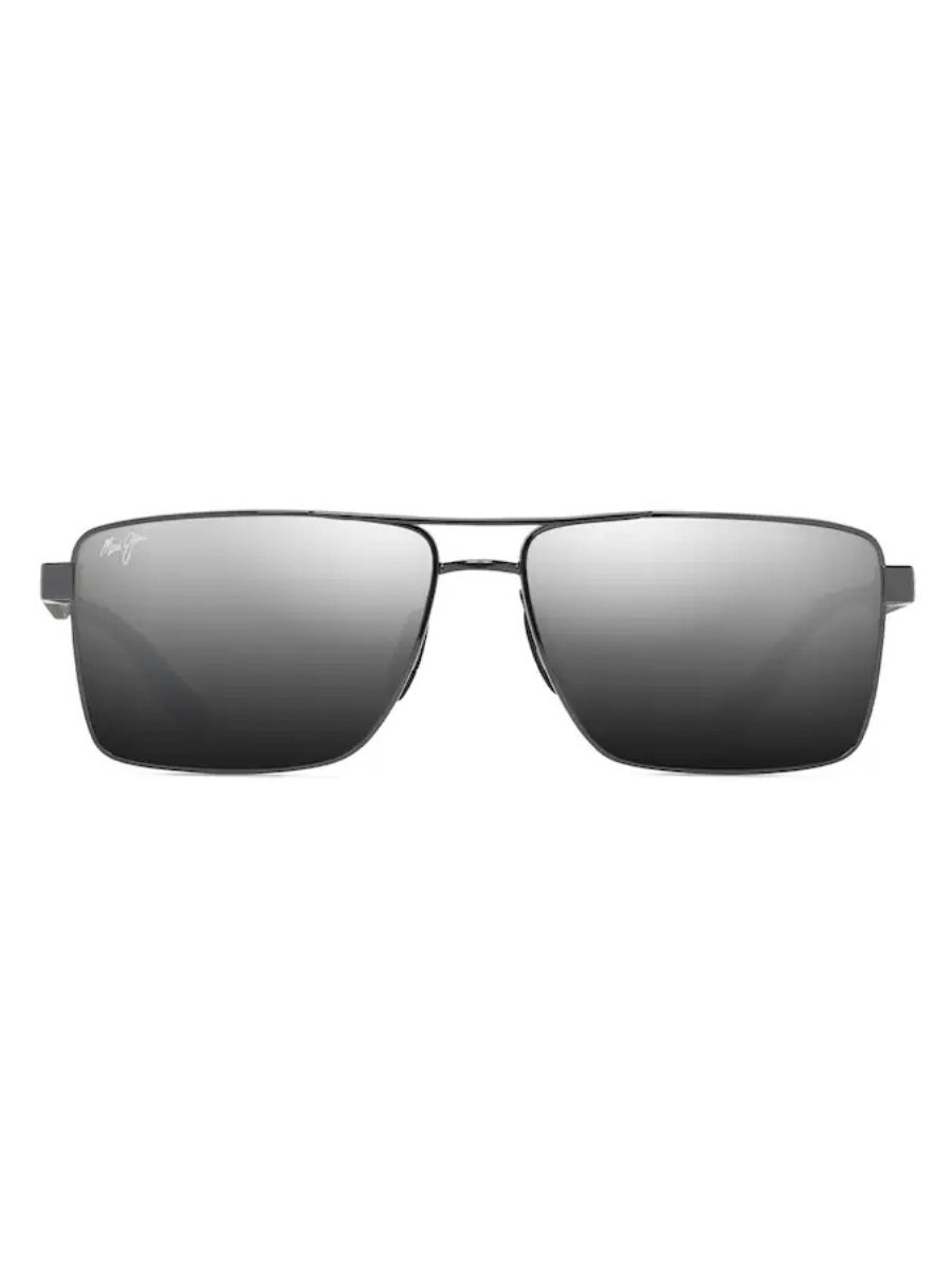Maui Jim Piha in Shiny Gunmetal with Black / Dual Mirror Silver to Black