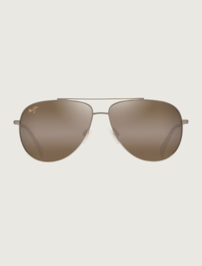 Maui Jim Hau'oli XS aviator sunglasses in Shiny Light Gold with Brown Grad / HCL Bronze — front view