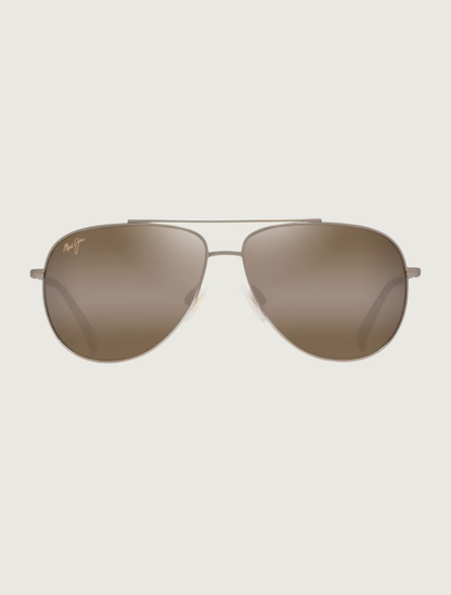 Maui Jim Hau'oli XS aviator sunglasses in Shiny Light Gold with Brown Grad / HCL Bronze — front view