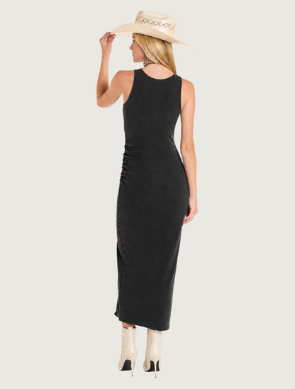 Rock & Roll Denim Conch Studded Rib Knit Dress