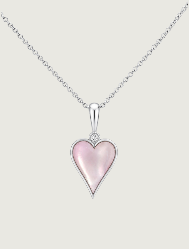 Kabana Sterling Silver Pink Mother of Pearl Heart Pendant