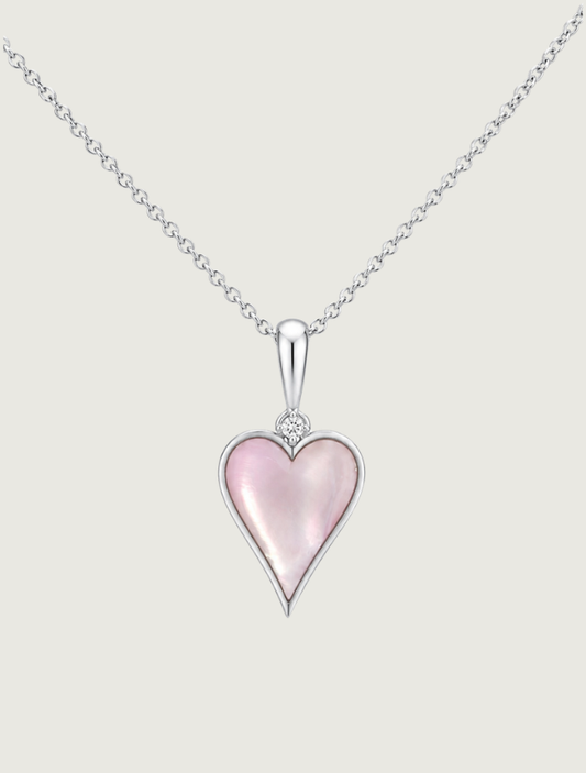 Kabana Sterling Silver Pink Mother of Pearl Heart Pendant