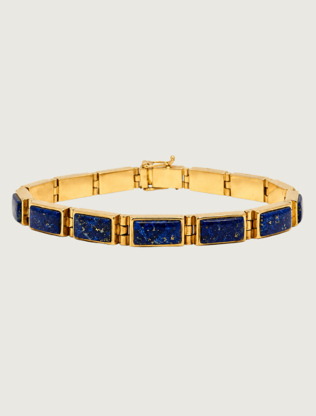 14K Yellow Gold Lapis Bracelet
