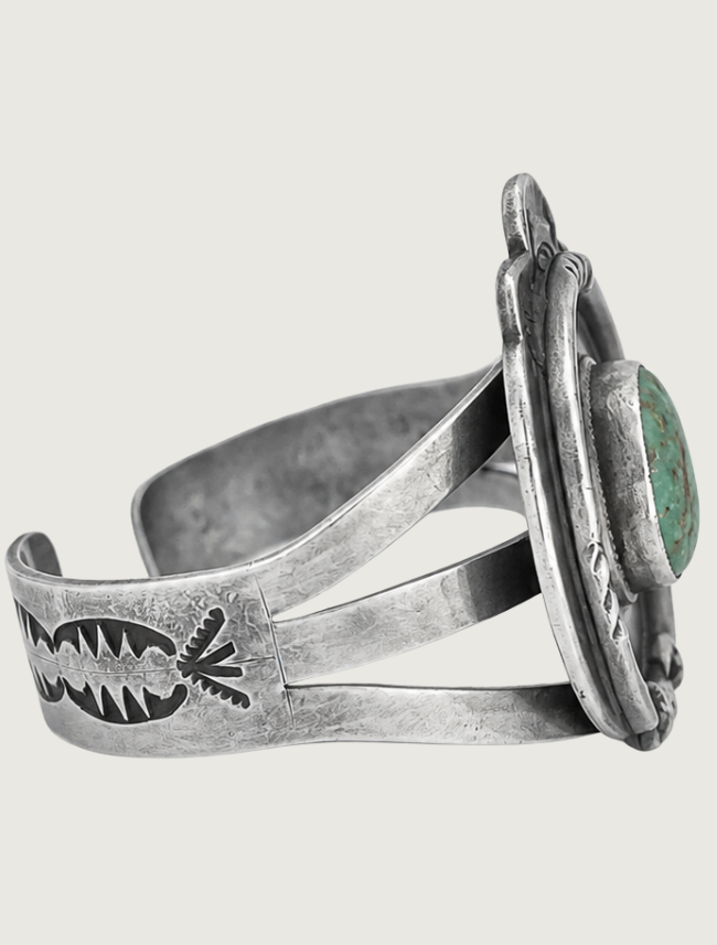 Paul Livingston Sterling Silver & Turquoise Cuff Bracelet