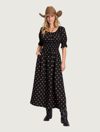 Stetson Four Winds Print Peasant Dress