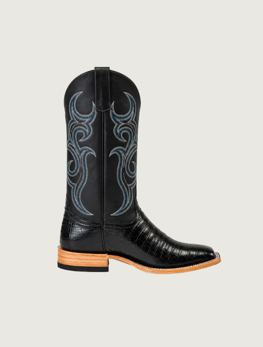 Horse Power Black Caiman Belly Cowboy Boots