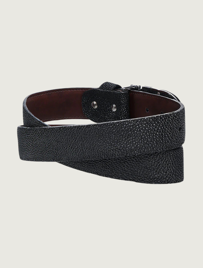 Cuadra Men's Black Leather Stingray Belt