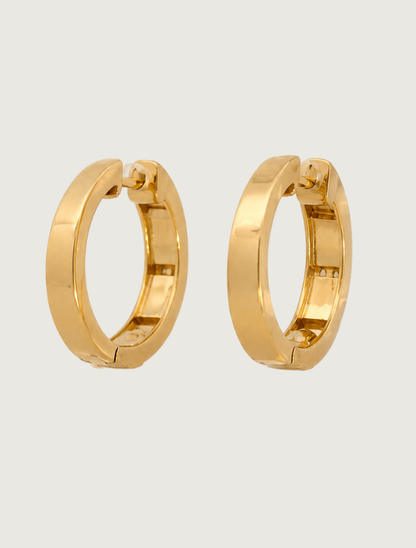 14K Yellow Gold Opal Inlay & Diamond Hoops