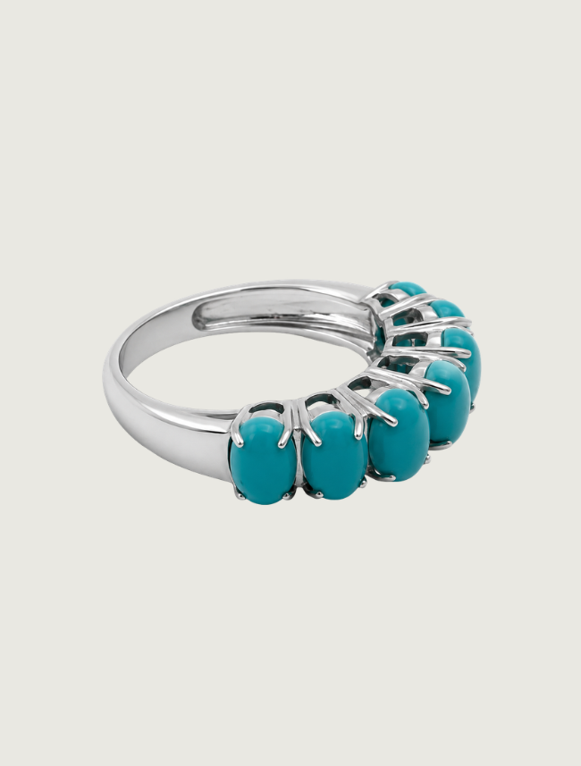 18K White Gold Sleeping Beauty Turquoise Ring