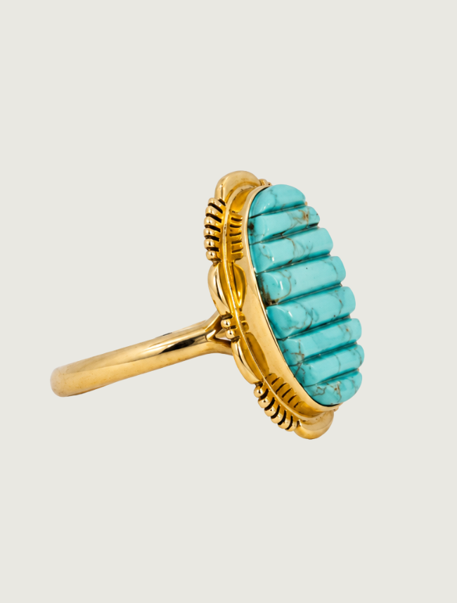 14K Yellow Gold Turquoise Ring