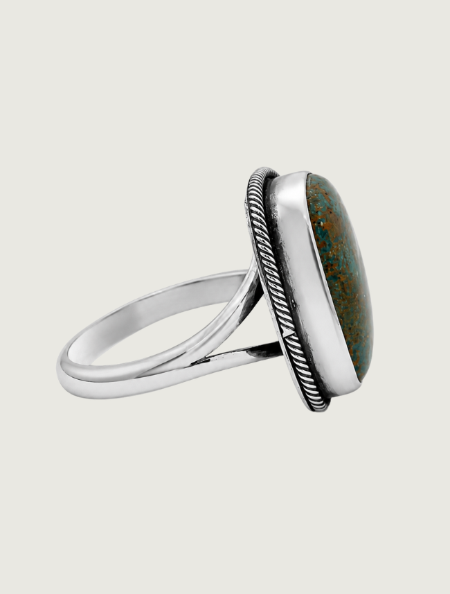 Sterling Silver Turquoise Rectangle Ring
