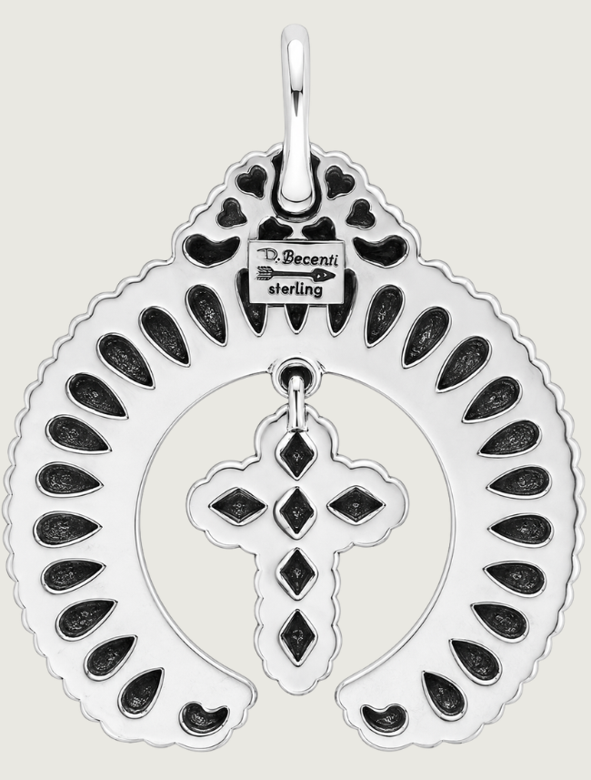 Darryl Becenti Large Sterling Silver Pendant with Cross