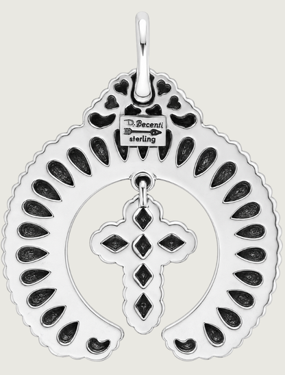 Darryl Becenti Large Sterling Silver Pendant with Cross