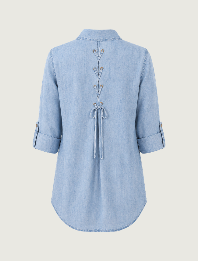 Scully Women's X Stitch Shirt with Lace Up Back