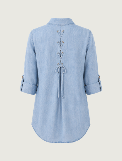 Scully Women's X Stitch Shirt with Lace Up Back