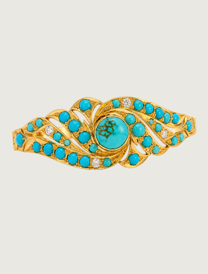 18K YG TQ & DIA Bracelet