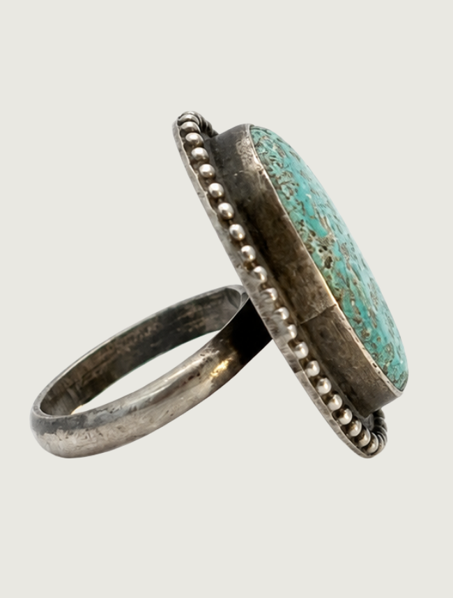 "A" Sterling Silver Turquoise Ring