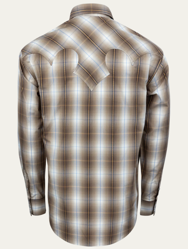 Stetson Men's Sandy Ombre Plaid Snap Front Shirt