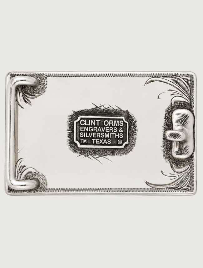 Clint Orms Zavala 1800 Sterling Engraved Belt Buckle