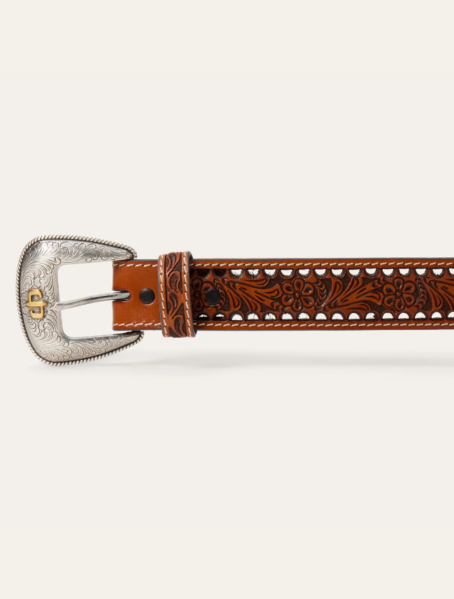 Stetson Women's Women's Tooled Belt in Natural
