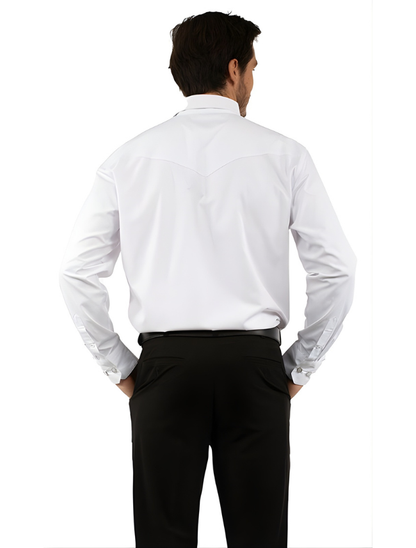 Scully Men's White Diamond Dobby Dress Shirt