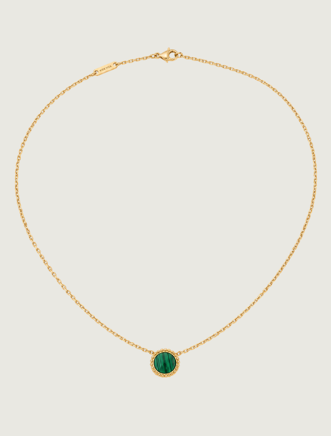 18K Yellow Gold Malachite Necklace