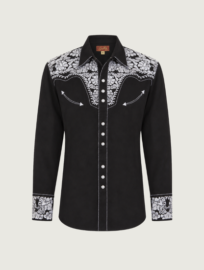 Scully Men's Floral Tooled Snap Front Shirt