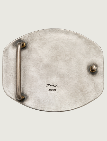 Travis J. Sterling Silver Turquoise Belt Buckle