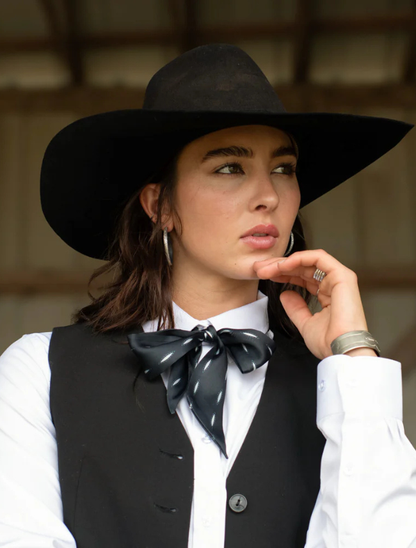 Fringe Scarves "Buckstitch" Silk Twilly
