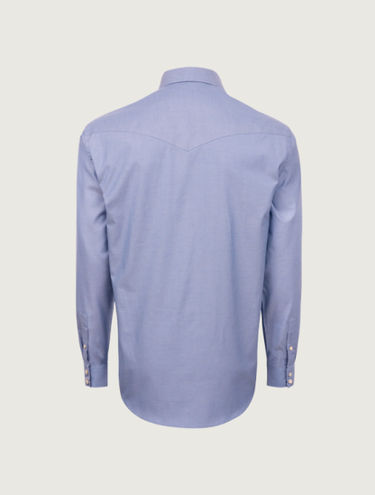 Stetson Men's Oxford Snap Front Shirt in Blue