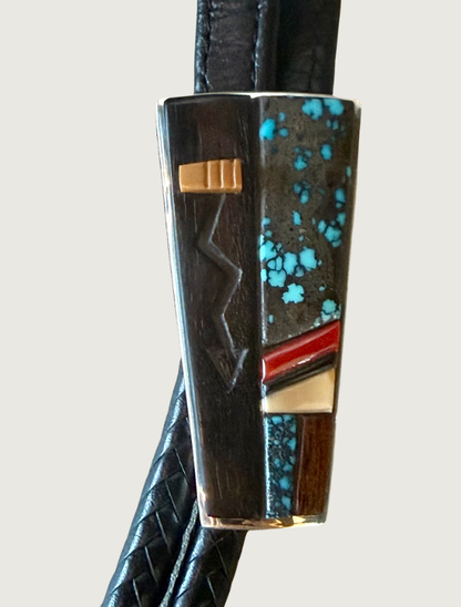 Sterling Silver & Multi-Stone Inlay Bolo Tie