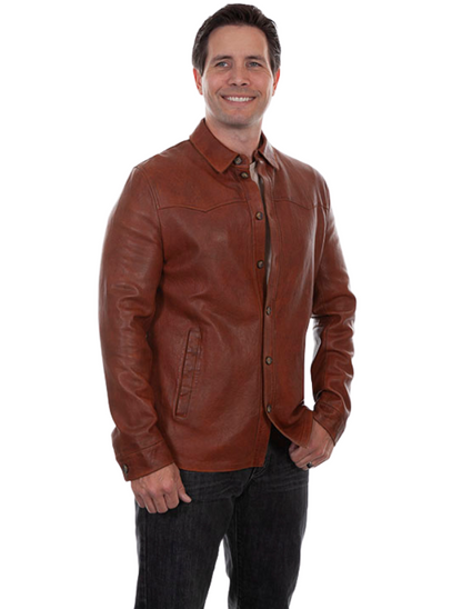 Men's Leather Shirt Jacket