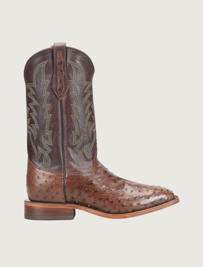 Justin 12" Rancher Full Quill Ostrich Cowboy Boots in Kango Tobac