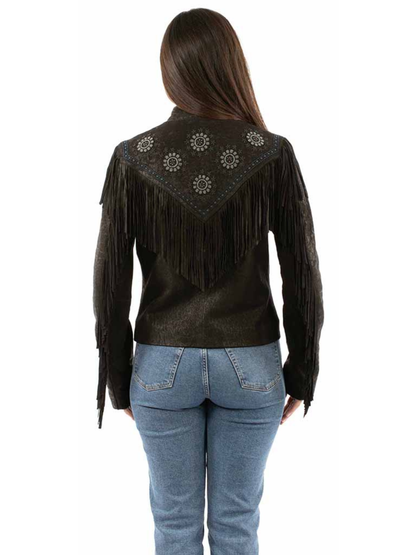 Scully Lambskin Embroidered Fringe Jacket