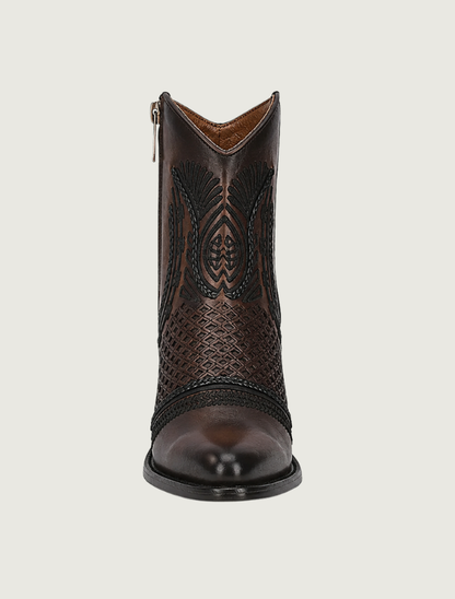 Cuadra Artisan Embroidered Leather Booties
