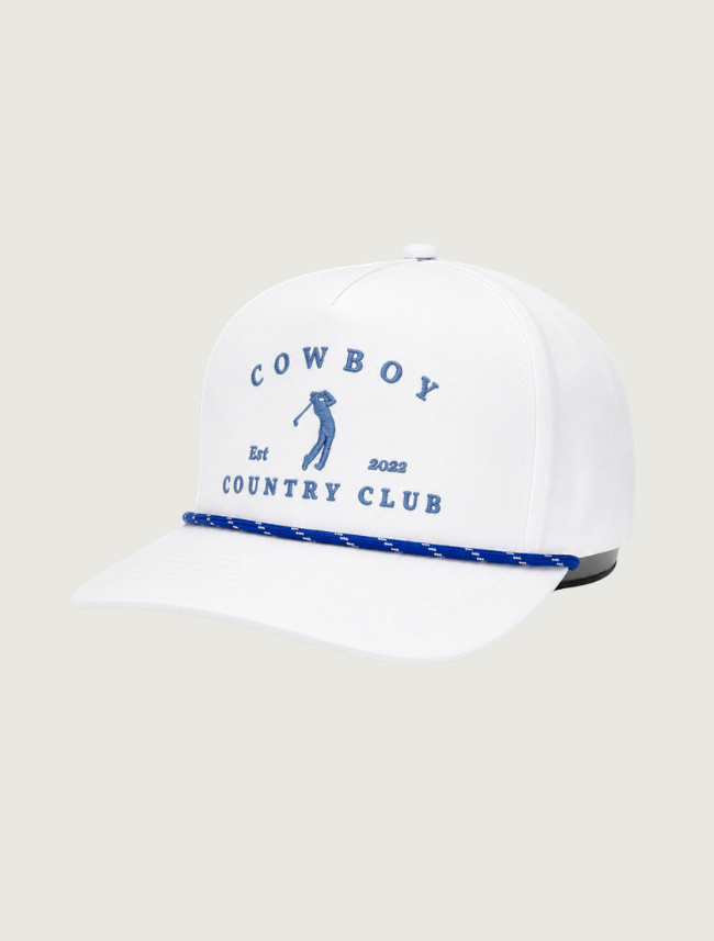 Cowboy Country Club Golfer Roped Hat in White