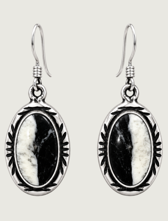 Silver White Buffalo Earrings