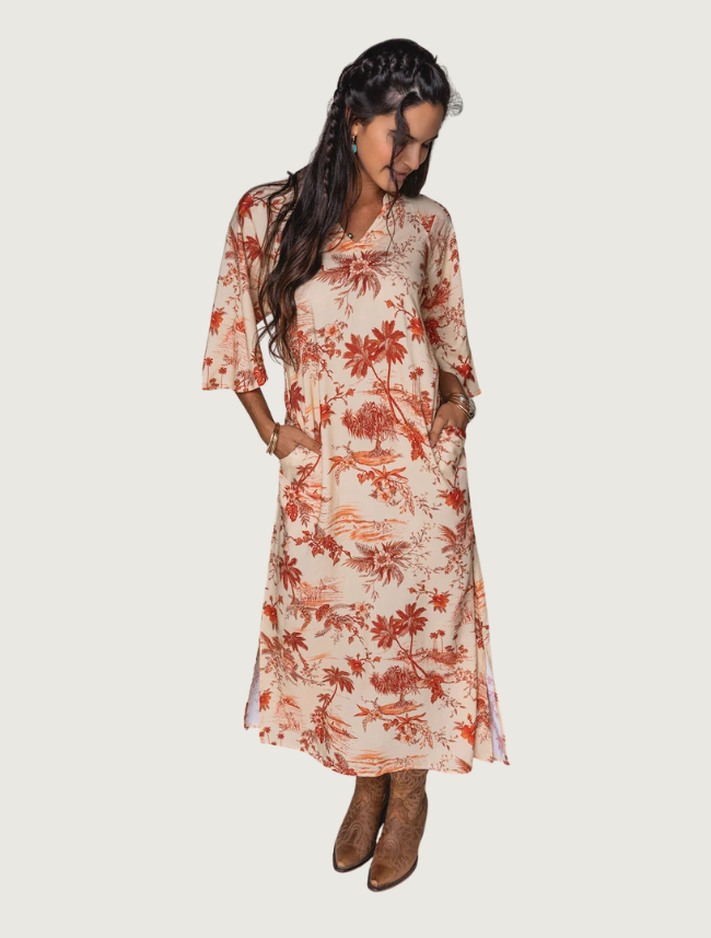 Lovlei Ranch Lauren Dress in Cowboy Paradise Coral