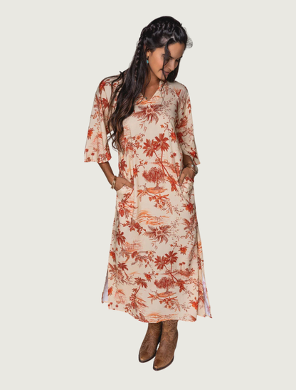 Lovlei Ranch Lauren Dress in Cowboy Paradise Coral