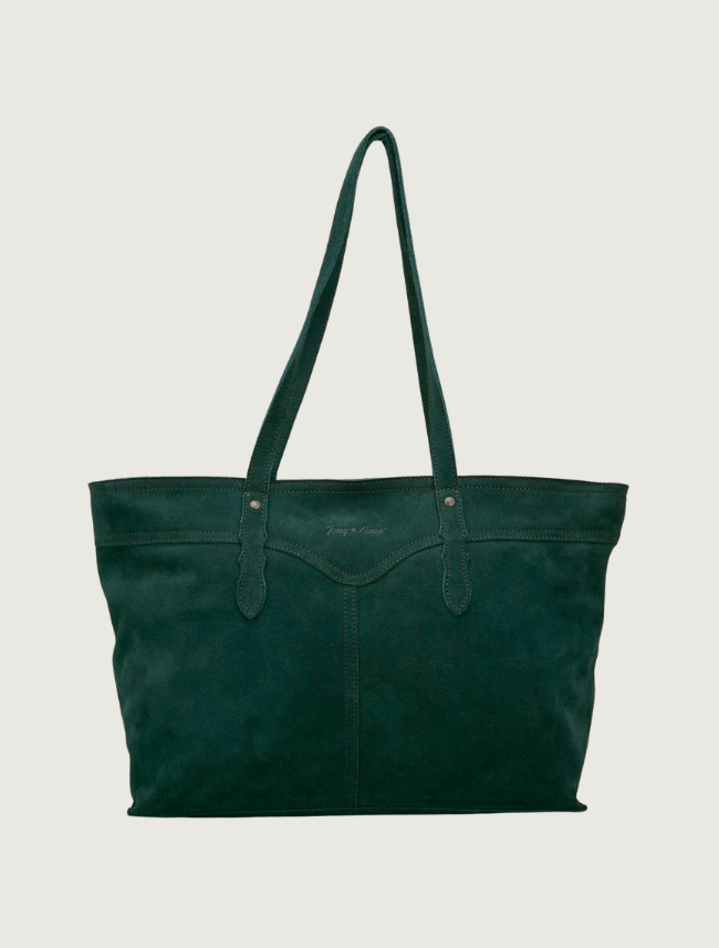 Tony Lama Emerald Green Suede Tote Bag