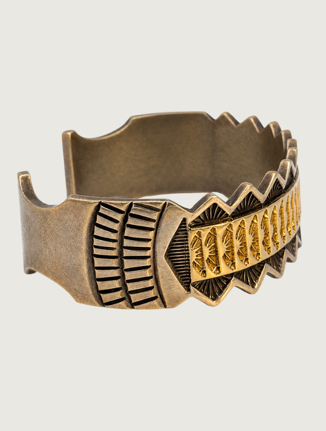 Marc Antia Sterling Silver & 14K Yellow Gold Cuff