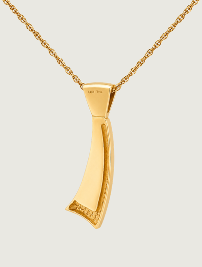 14K Yellow Gold Red Coral & Diamond Pendant