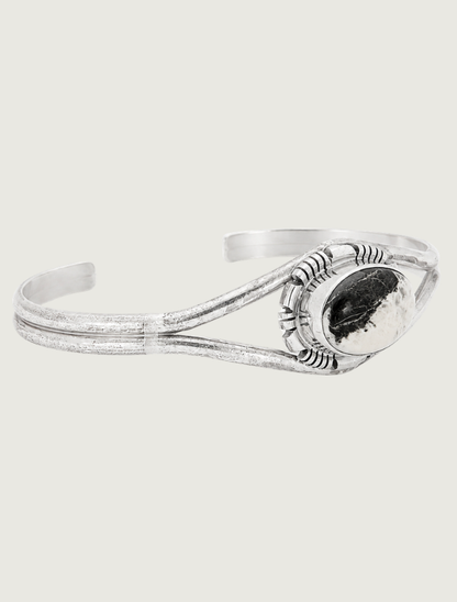 Sterling Silver White Buffalo Cuff Bracelet