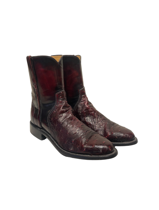 Men's Red Lucchese Ostrich Boot