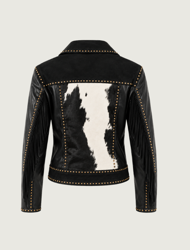 Mavericks Women's Studs & Cowhide Leather Jacket