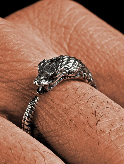 William Henry 'Glispa' Sculpted Sterling Silver Snake Ring