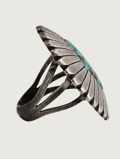 P. Begay Sterling Silver & Turquoise Ring